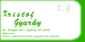kristof gyurky business card