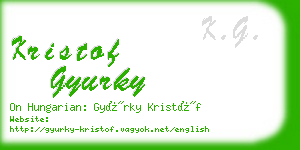 kristof gyurky business card